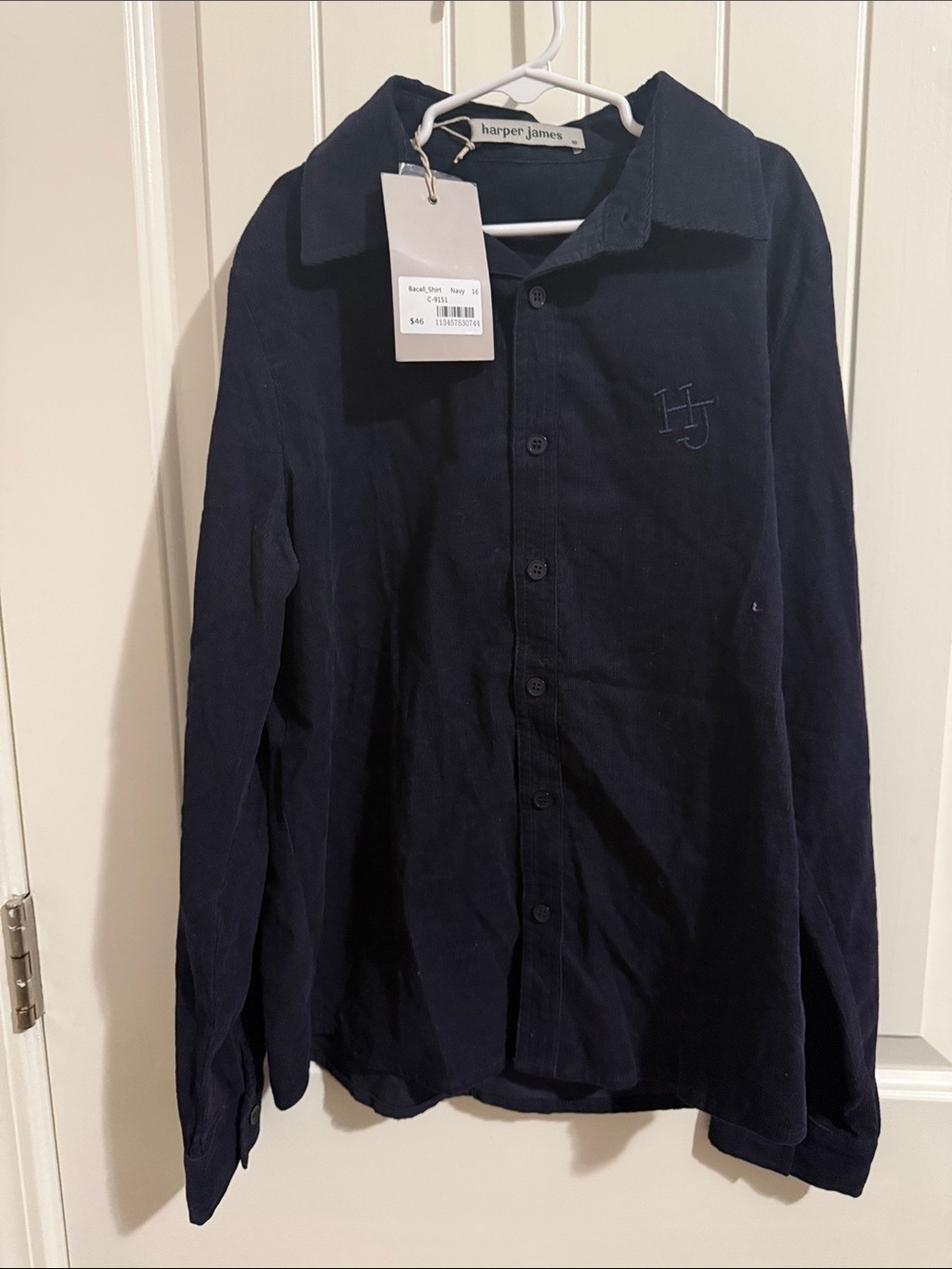 Girl’s Harper Navy Lightweight Button-Up Shirt Jacket